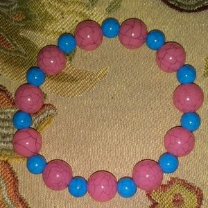 Pink and blue bracelet